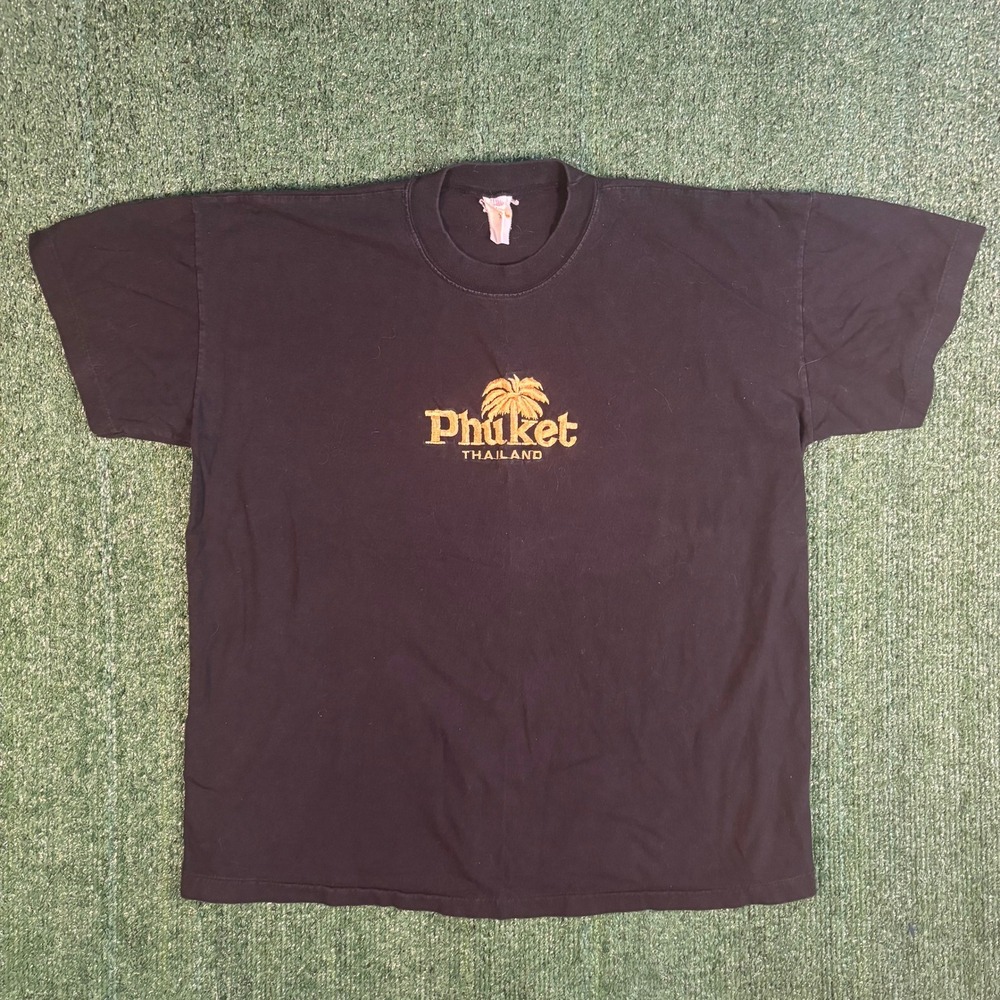 Vintage Phuket Thailand T-Shirt Mens XXL Black Excellent Vintage Embroidered - Picture 2 of 5